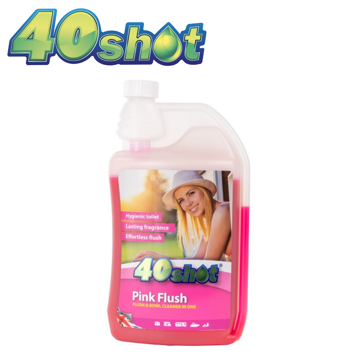 40 Shot Pink Flush Toilet Fluid