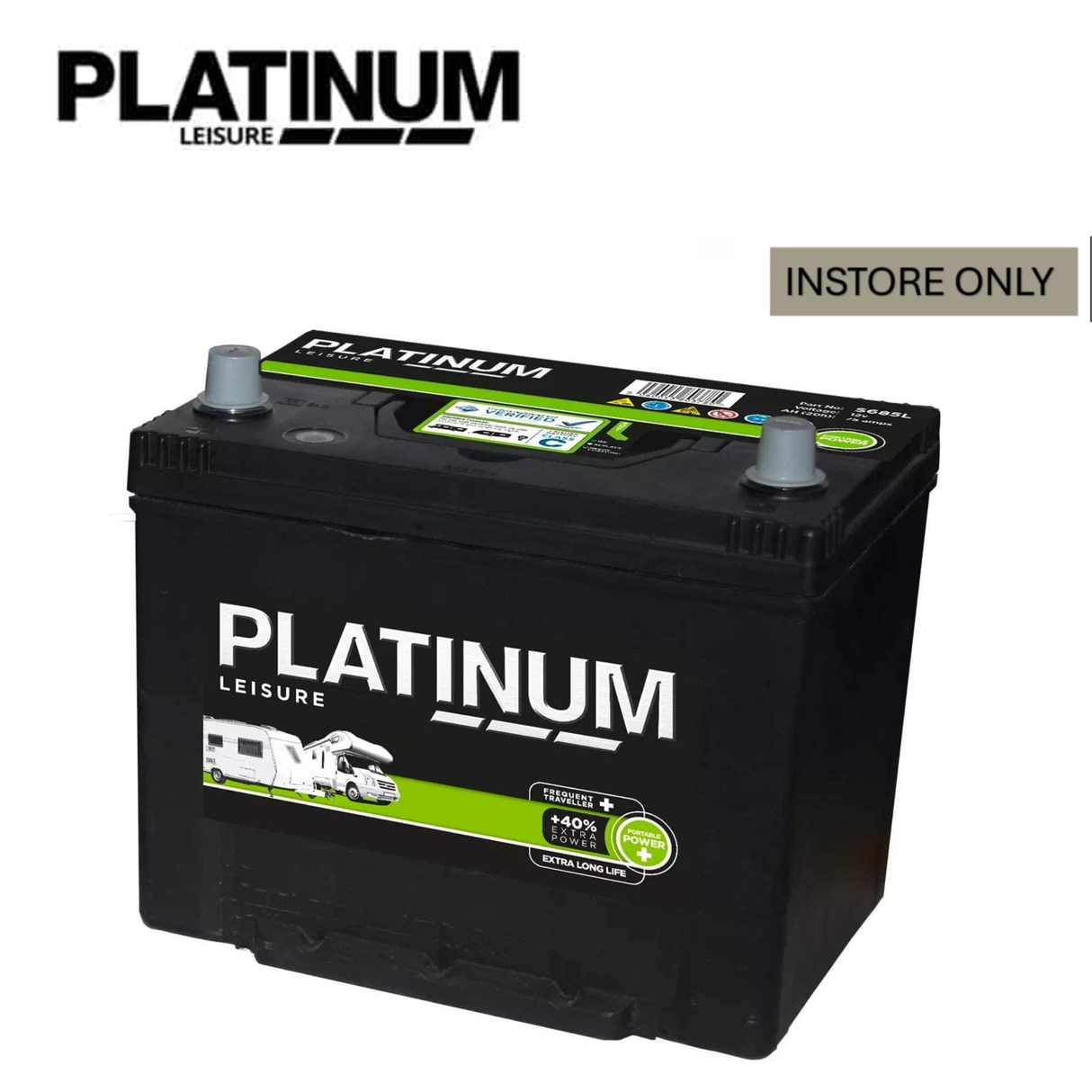 Platinum Leisure Battery 75Amp S2685L Instore Collection Only