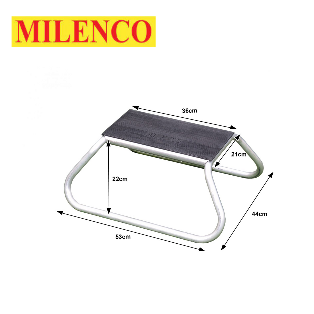 Milenco Aluminium Rubber Top Single Step